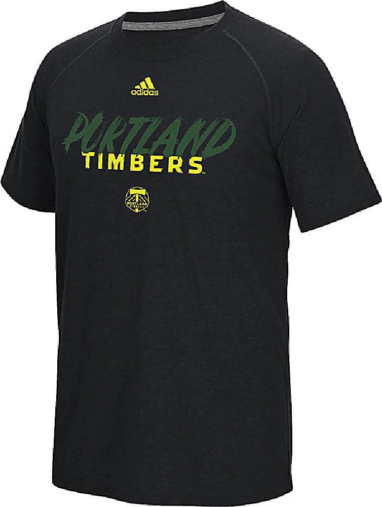 Мужская черная синтетическая футболка Portland Timbers Adidas с рисунком (Средняя) 4XL