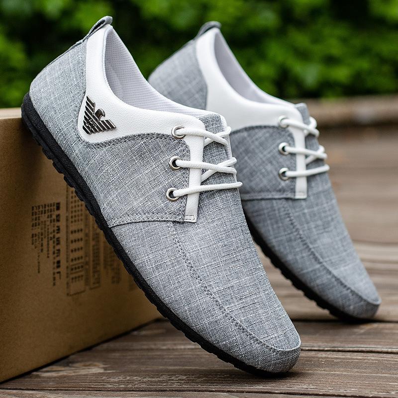 Pantofi ocazional pentru bărbați Pantofi ușori din pânză pentru bărbați Pantofi de conducere pentru bărbați din metal Pantofi de șofer solidi cu șireturi Pantofi pentru bărbați, Zapatillas Hombre 2024