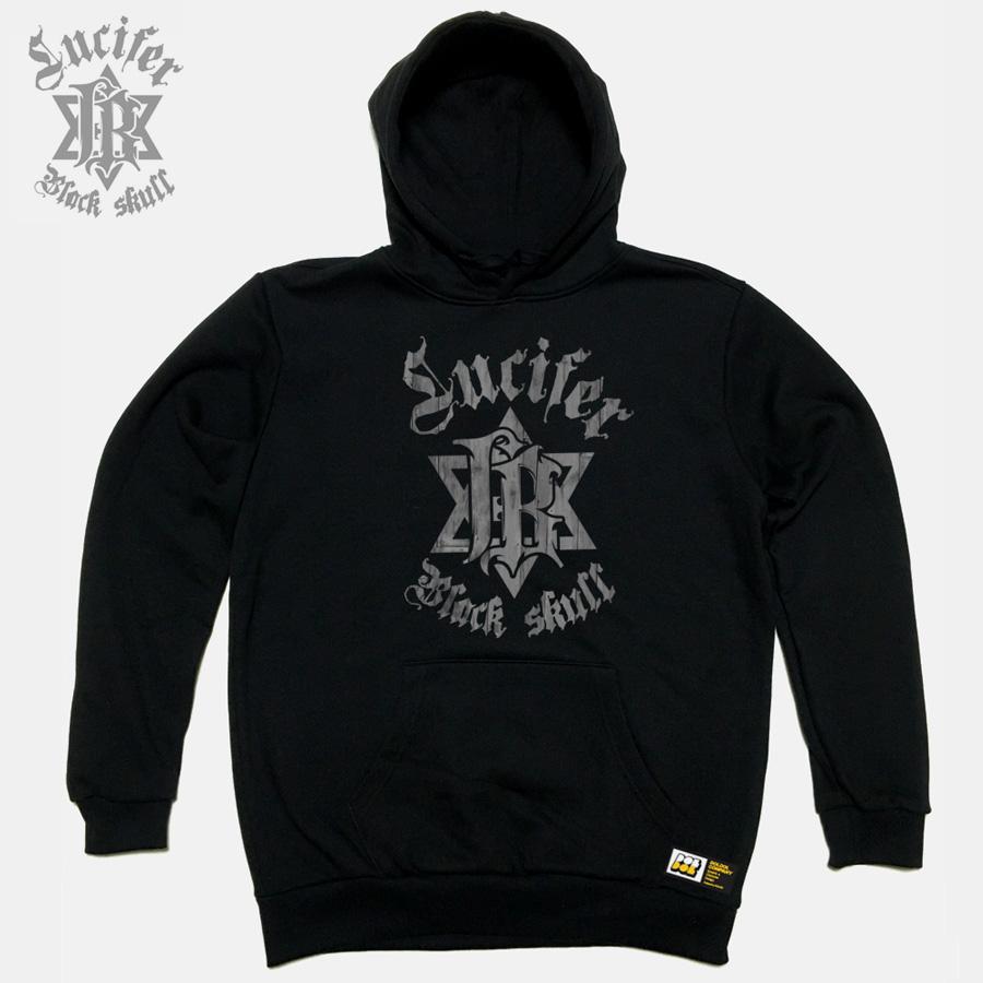 Black-Lucifer-Hoody_01 Black Lucifer Death Skull Tattoo Skull Character Hoodie