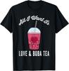 Love and Boba Tea Graphic Tee Funny Drink Lover Casual Short Sleeve T-Shirt