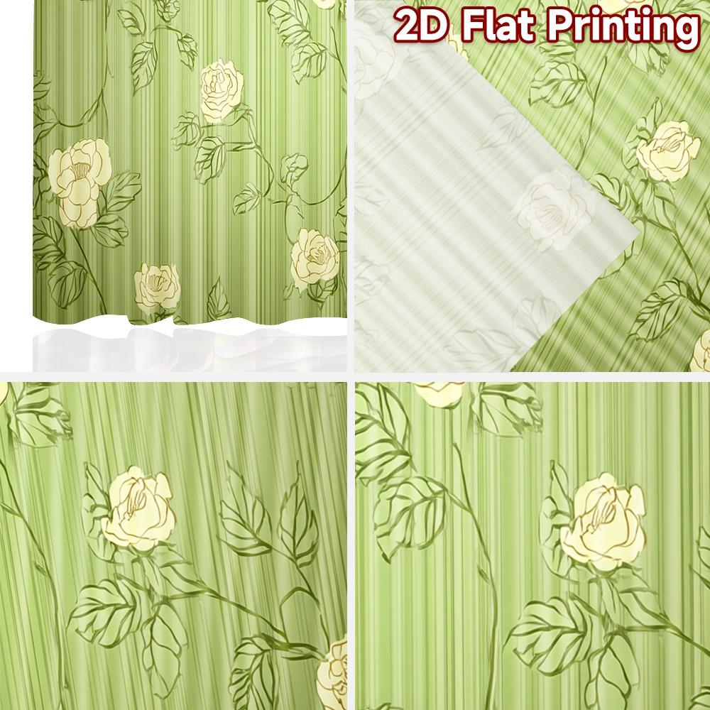 2D-Flachdruck, 2-teilige Vorhänge (Ohne Stange) Blumen-Streifen-Design Feiertag April-Scherz-Tag Bedruckte Vorhänge Vielseitig