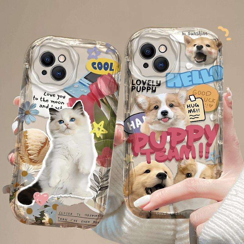 Applicable To Apple 15promax Mobile Phone Case, New Iphone14 Cream Pattern 13pro Wave Cartoon Silicone Case