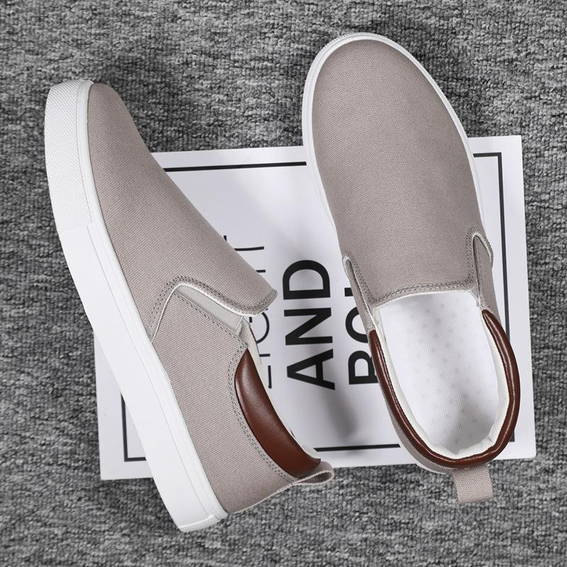Men's Canvas Shoes Fashion Causal Men Vulcanized Sneakers Slip On Men's Plimsoll Male Trainers Trend Summer Outdoor Loafers Shoe