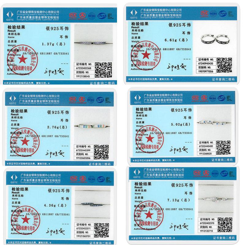 Original 925 Silver Hoops Earrings Zircon Pave Colourful Hoop Earrings For Women Fashion Jewelry Gift