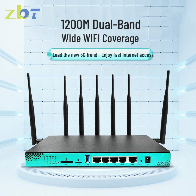 Dual-Band WiFi6 Gigabit Router with Dual-Core CPU & 5G SIM Slot