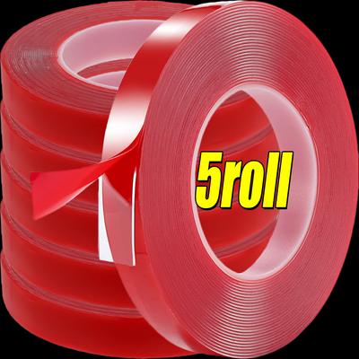 Nastro Nano Biadesivo Rimovibile PET Pellicola Rossa Adesivo Senza Tracce Adesivi di Montaggio Impermeabile Colla per Impieghi Gravosi Forniture per la Casa