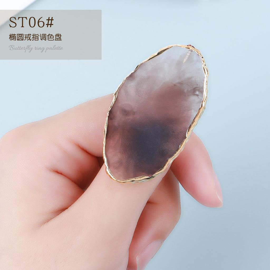 Japanese Nail Art Smudge Amber Ring Palette Resin Palette Nail Art Paint Glue Palette Display Board