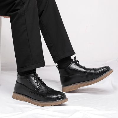 Fashion Men Boots British Style Leather Shoes Bullock High-top Oxford Shoes Ankle Boots Business Casual Outdoor Shoes Male Sneakers New