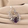 Natural Amethyst Gemstone Silver Unique Pendant 1.8" 925 Sterling Silver Jewelry For Anniversary Gift CP-42-17