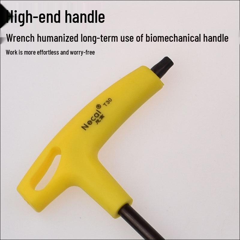 Nigao T-Handle Torx Hex Key with Hole, S2 Material, Metric 6-Point Extended Allen Wrench Screwdriver.