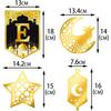 1-10 Stück Festival Feier Gold und Schwarz Ramadan Hängendes Banner Papierlaternen Halbmond Ornamente für Heimbedarf