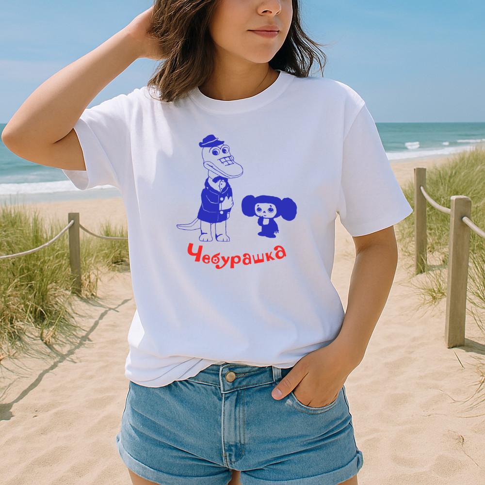Cheburashka amp Gena the Crocodile Soviet Cartoon Graphic T-Shirt – Russian Animat Unisex T-Shirt S