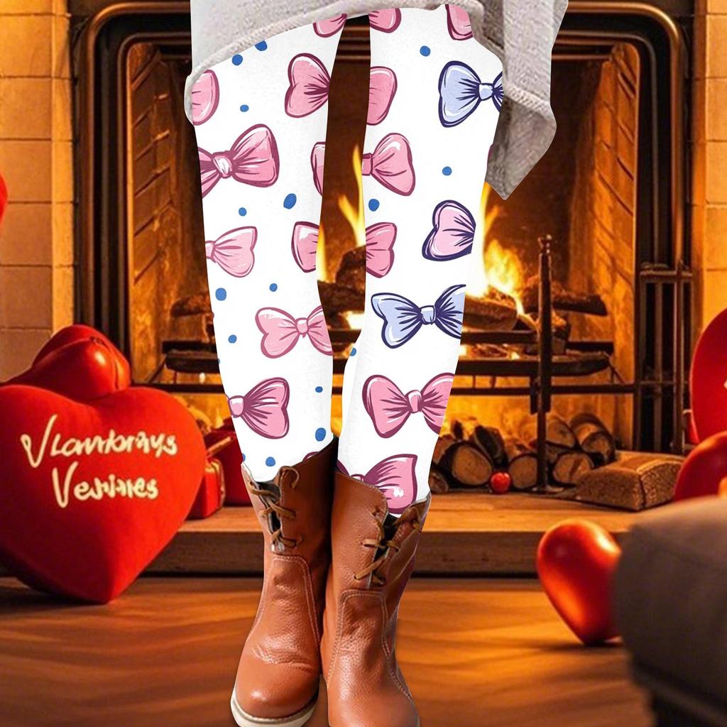 Damen-Druckhose, elastische Leggings aus weicher Baumwolle, lässiger Heimpyjama