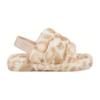 UGG Fluff Yeah Leopard Print Open Toe Sandals Kids Sandals White 1123640K-WHT