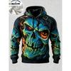 3D Print Halloween Fleece Hoodie Haunted House Ghost Pumpkin Bat Lightning Full Print Pullover Long Sleeve Sweatshirt