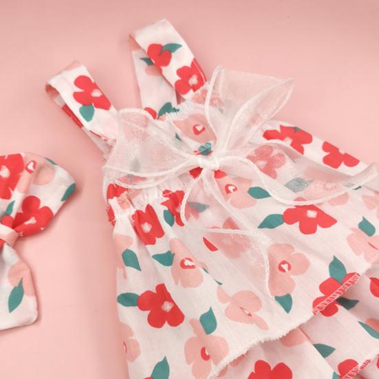 1 sada Pet Dress Měkký Pohodlný vrstvený design Bez rukávů Citronový potisk Denní nošení