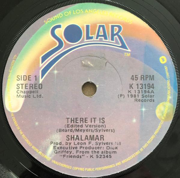 

7-дюймовая пластинка SHALAMAR There It Is K13194 SOLAR 1982 Ирландия SoulFunk Б/у