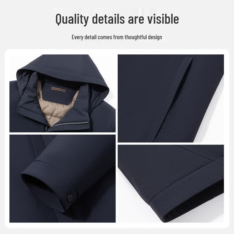 MONTAGUT Men's Detachable Hooded Down Jacket