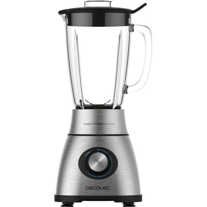 Octopia Blender - CECOTEC - Power Black Titanium - 2500 W - 1,8 L - Glazen kan - RVS / Zwart