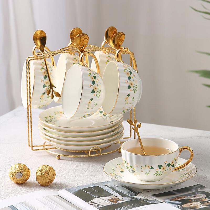 MY Light Luxury Ceramic Pumpkin Flower Tea/Coffee Set