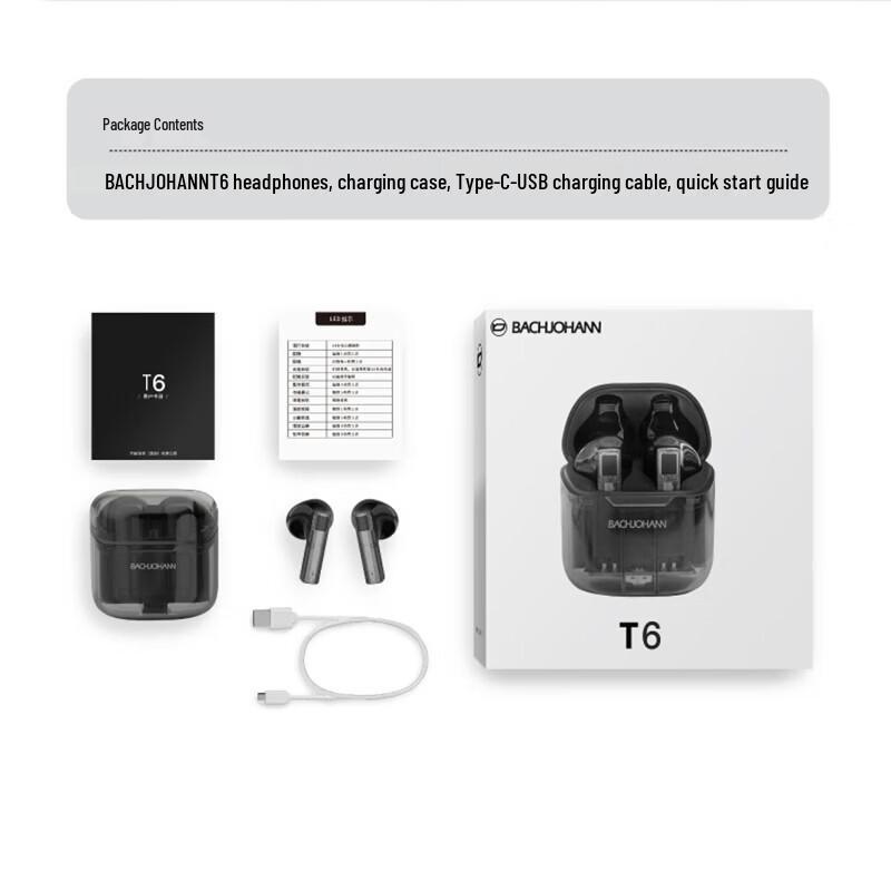 Bach John T6 Smart Noise-Cancelling True Wireless Sport Earbuds