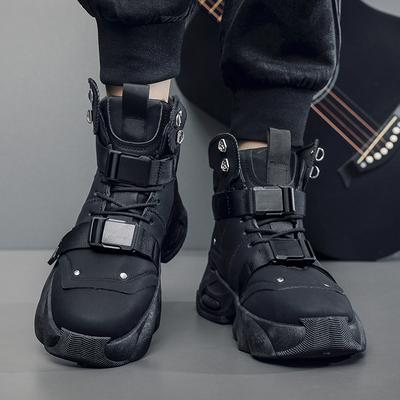 Męskie Markowe Buty z Poduszką Powietrzną Moda Casual Skóra Naturalna Skóra Bydlęca Buty na Platformie Zwiększające Wysokość Wysokie Sneakersy typu Chunky