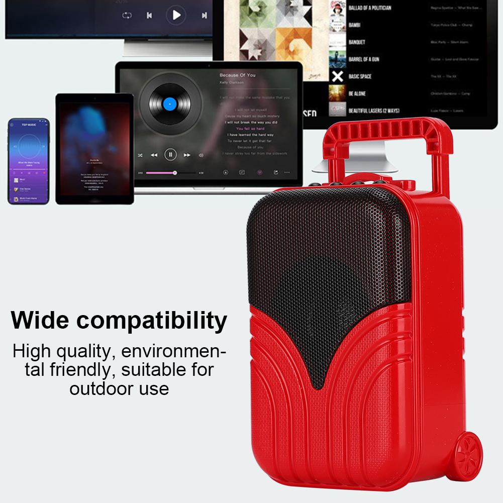Mini-Wireless-Bluetooth-Lautsprecher, Kofferform, tragbarer Plug-in-Karten-Musikplayer(rot )