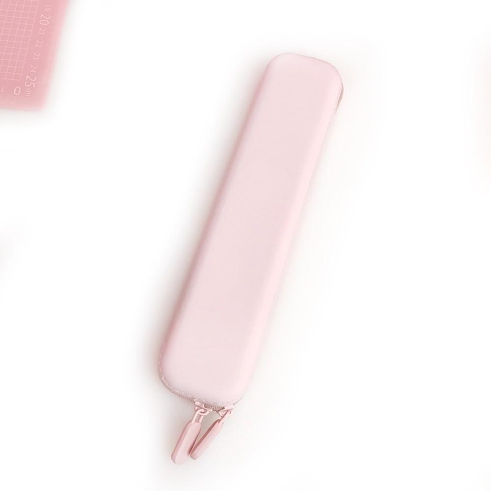 Multifunctional Pen Bag Solid Color Stationery Storage Bag Simple Silicone Pencil Case Friends