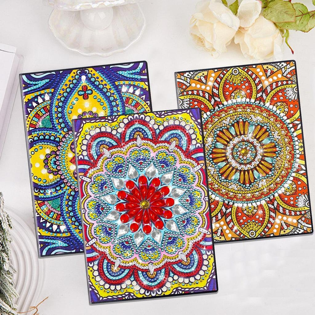 A5 Business Notebook with 5D Diamond Painting, DIY Imitation Leather, B5 Meeting Record Journal, Elegant Gift.