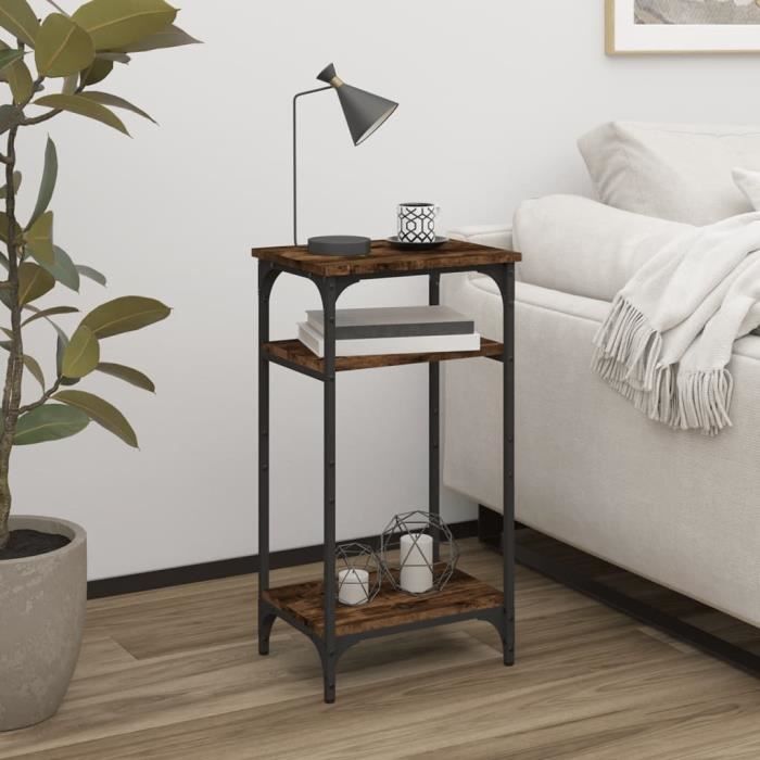 VidaXL Table d'appoint Chêne fumé 40x30x75 cm Bois d'ingénierie 825799
