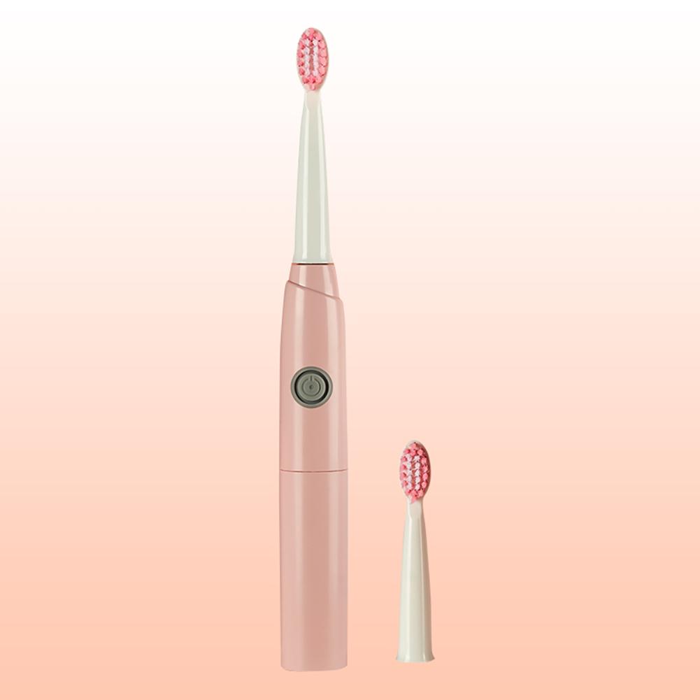 Smart Sonic Electric Toothbrush Low Noise Batteries with 2 Replaceable Brush Heads 2 Min Smart Timer Portable for Travel