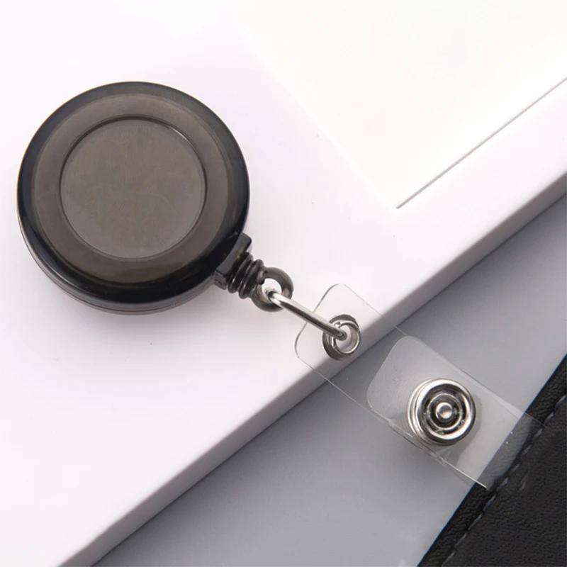 Women Man Credit Card Cover Case with Retractable Buttons Pouch Creative Transparent Nurse Badge Doctor ID Holder Clip Badge