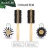 Boar Bristles Round Hair Brush Women Anti Static Wood Comb Hair Curling Styling Barrel Rolling Detangling Hair Comb For Curly
