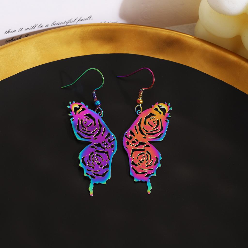 Symphony Hollow Variety Butterfly Earrings High Sense Light Luxury Ethnic Style Sweet Cool Fashion Temperament Earrings
