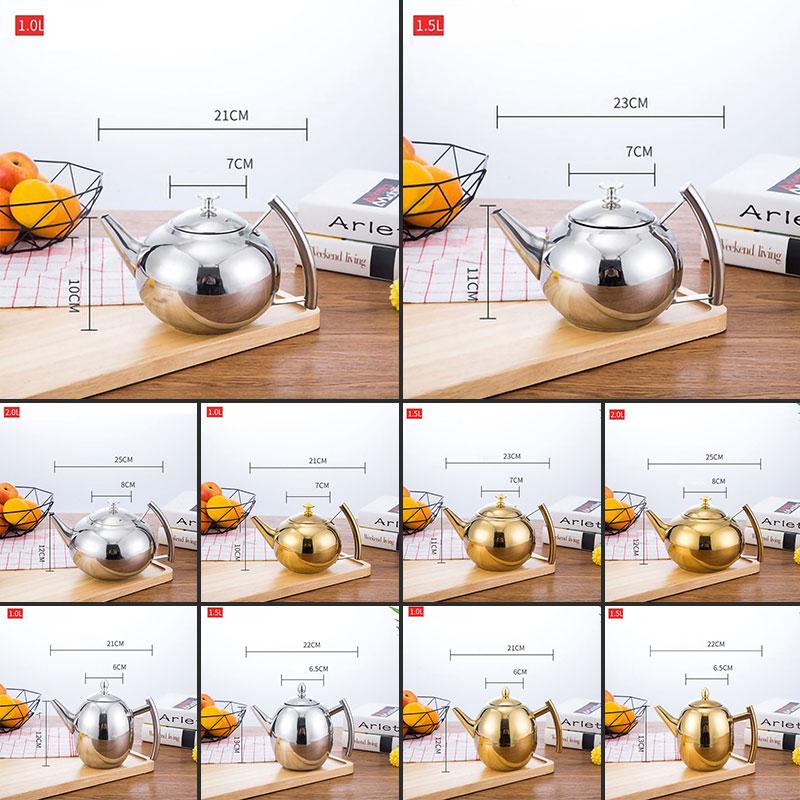 Thickened Stainless Steel Teapot with Strainer Ideal for Home Brewing Flower Tea Suitable for Induction Cooker for Cozy Teas