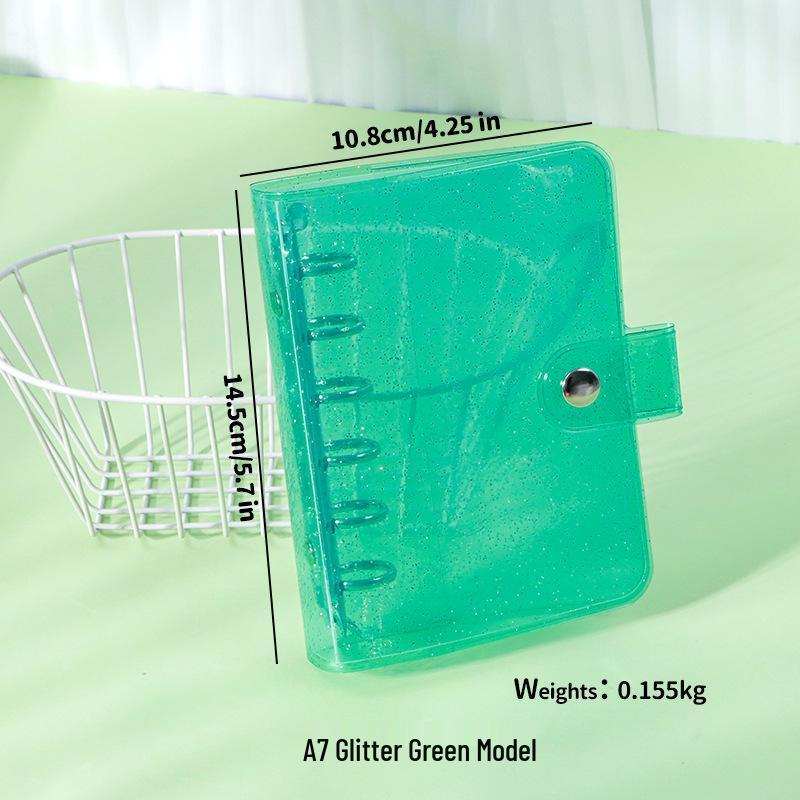 Couverture transparente A7 en PVC à 6 trous pour carnet à feuilles mobiles