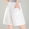 High-Waisted Cotton Sports Shorts - Loose, Wide-Leg, Summer Casual Plus Size