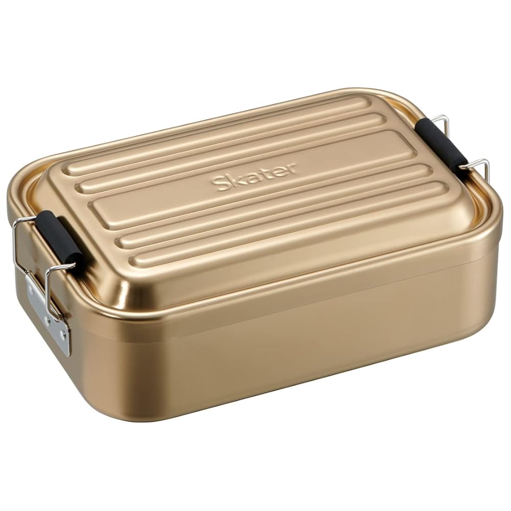 Skater Aluminum Lunch Box, 850ml Large Capacity, Fluffy Packing, Mineral Tone Matte Gold (AFT8B-A)