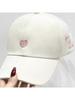 Heart Embroidery High Ponytail Half Brim Baseball Cap For Women Summer Sun Visor Hat