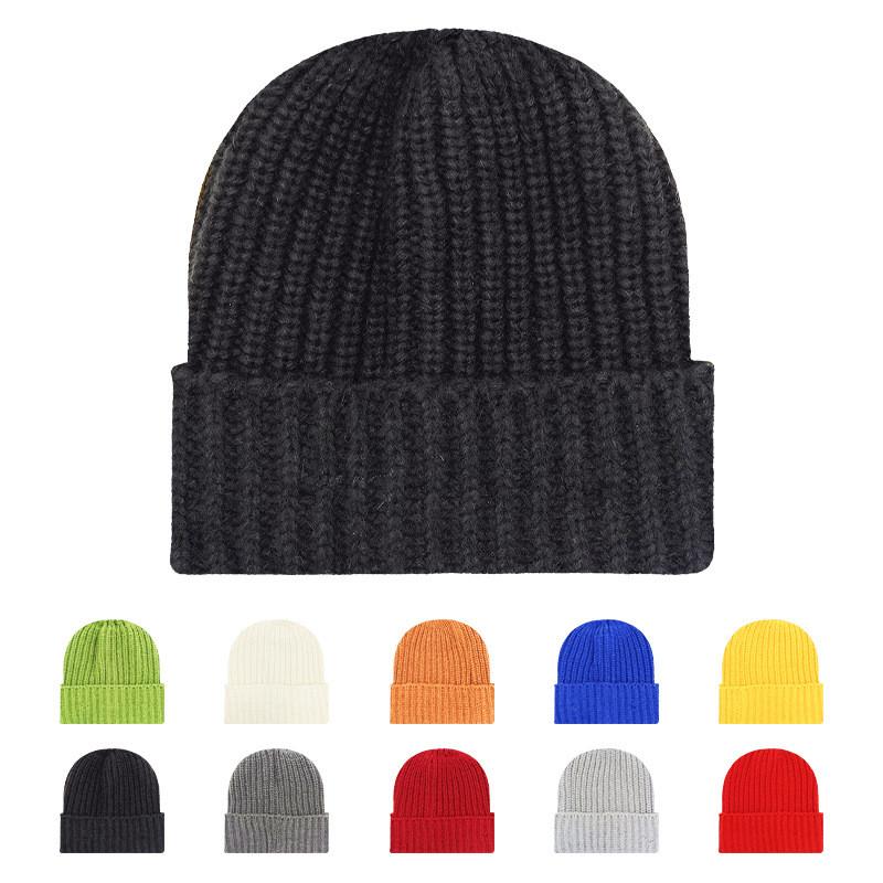 Womens Knitted Striped Beanie Thickened Warm Coldresistant Winter Snowfield