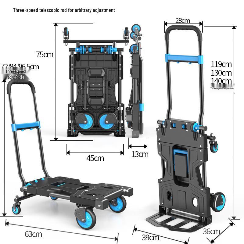Foldable Household Hand Truck with Basket