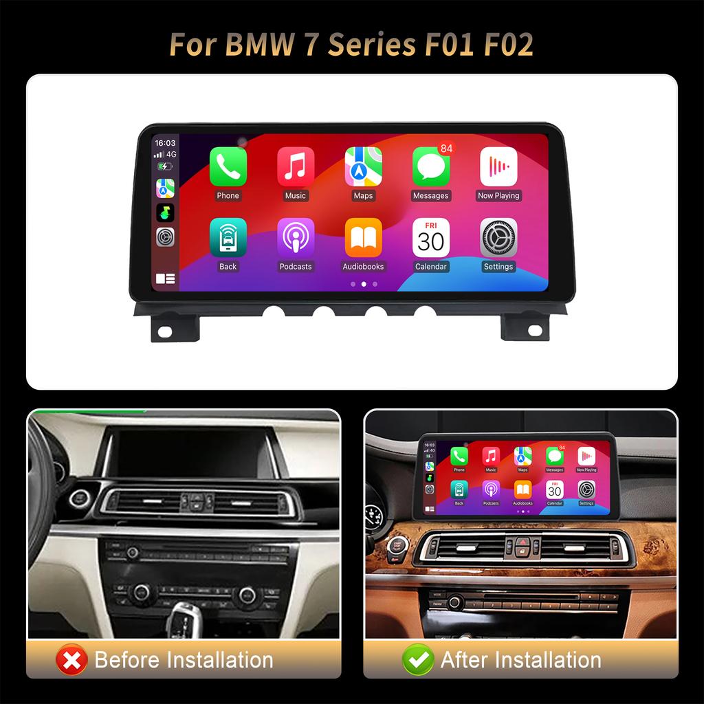 12.3" For BMW 7 Series F01 F02 Android 14 Car Radio Multimedia 4G GPS WIFI Navigation Wireless BT CarPlay Screen Touch Stereo