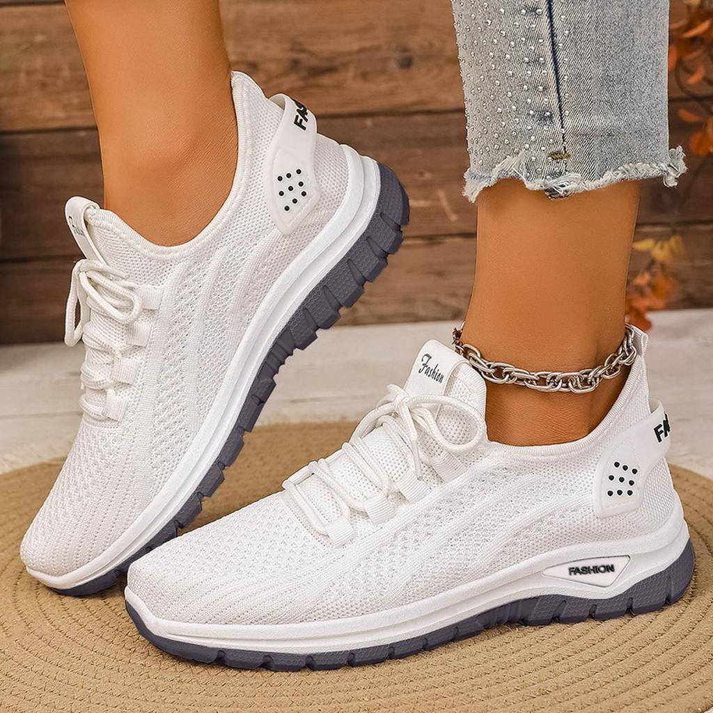Sneaker Wedge Heels for Women Women's Mesh Breathable Lightweight Shoes Fashion Casual Lace Up Soft Sole Womens Shoes Slip on