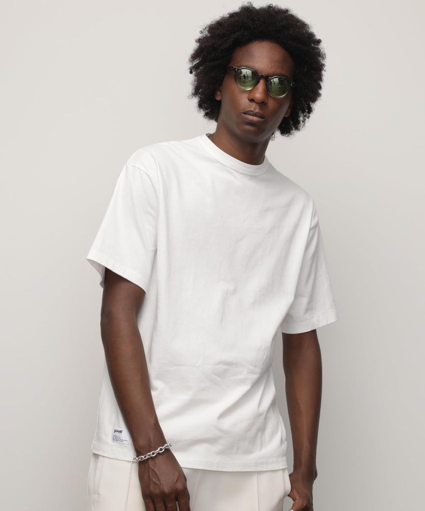 Schott PIGMENT OD SS T-SHIRT, Pigment Overdyed T-Shirt, Men's, Size 2XL, 033, Off-White, 782-5934007