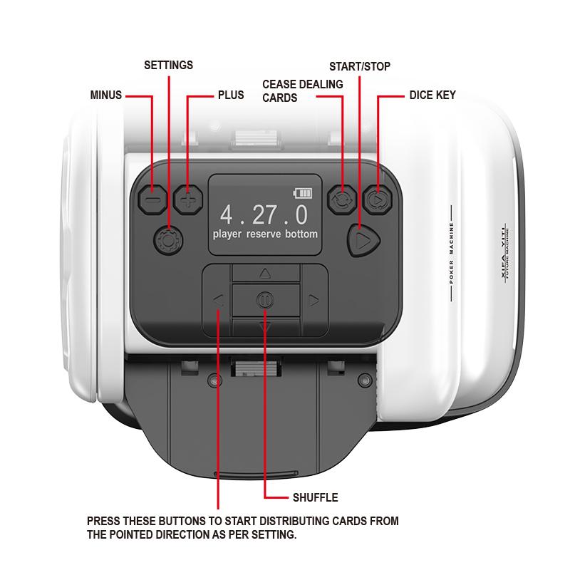 360° Rotating 2 In 1 Playing Cards Shuffling Dealing Tool Automatic Card Shuffler And Dispenser with 4PCS Buttons Poker Tool Kit