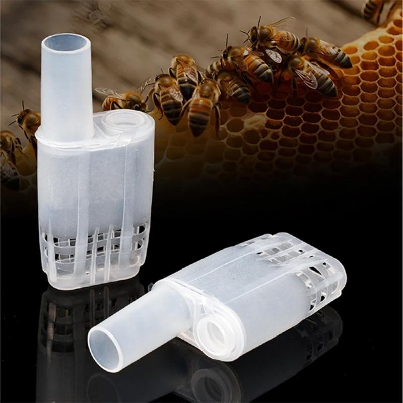 20Pcs Bees Queen Cages Protective Cover Replacement Beekeeping Catcher Plastic Bees Isolator Clip for Indoor Home Outdoor