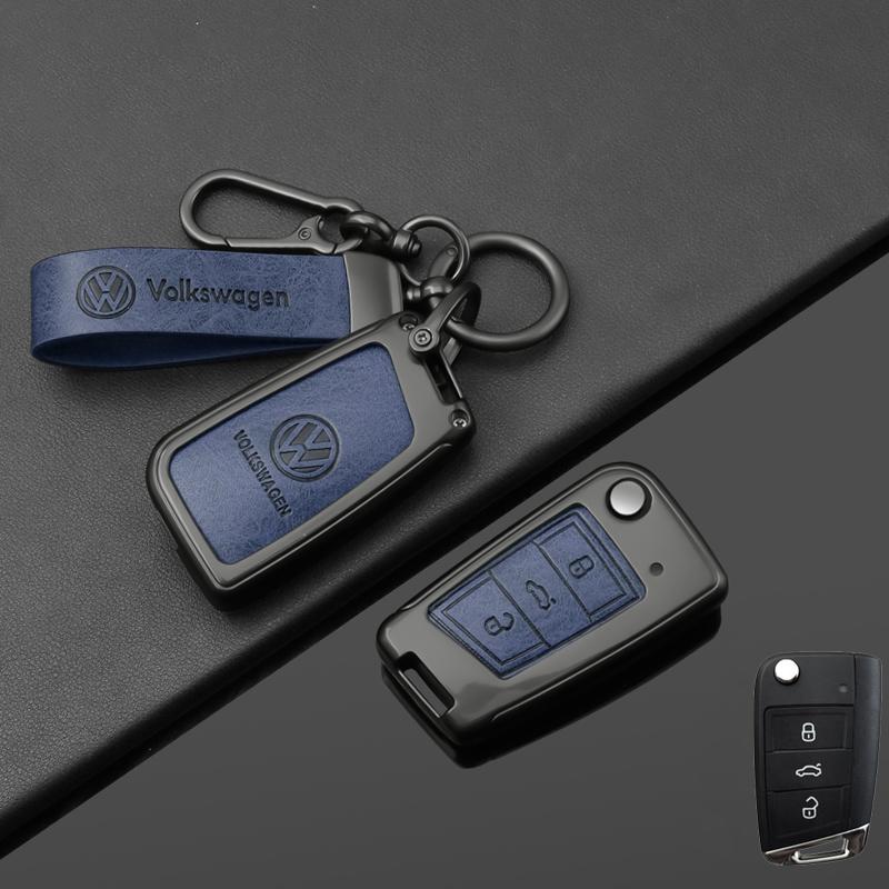 Dla VOLKSWAGEN VW Etui na Kluczyk Samochodowy Pokrowiec Ochronny Obudowa dla VW Volkswagen Golf 7 MK7 Tiguan MK2 T-roc T-cross Brelok do Kluczy Samochodowych