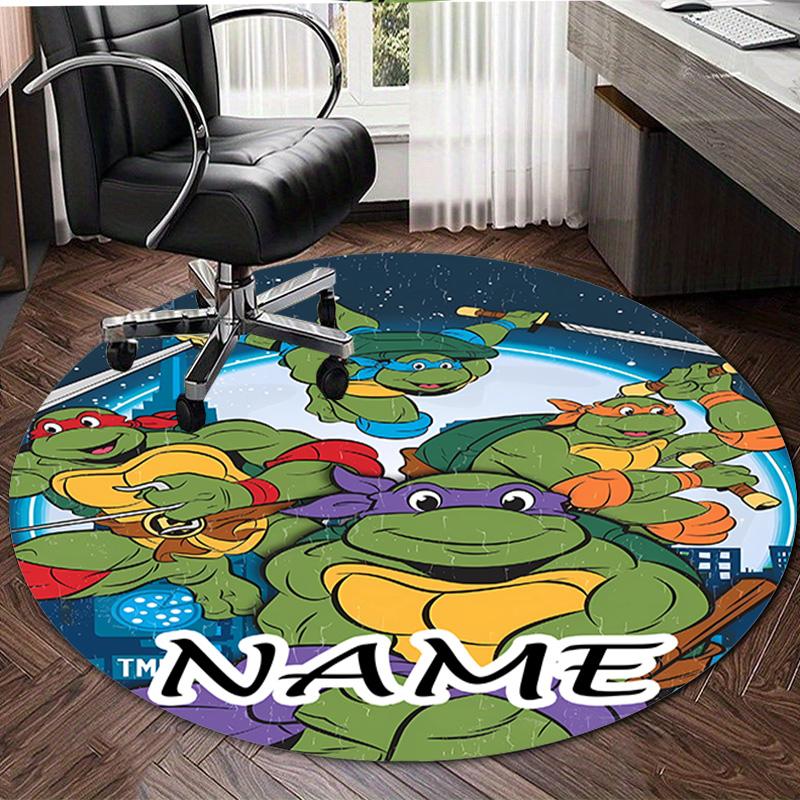 Personalized T-TMNT Round Chair Office Rug - Perfect for Mat, Office Chair & More - Ideal Gift for Birthdays and Holidays