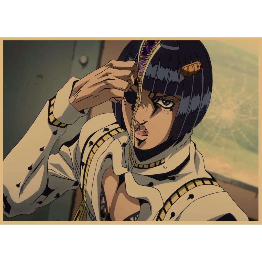JoJo's Bizarre Adventure Retro Kraftpapier Poster - Japanische Anime Dekoration für Bar, Restaurant oder Café.