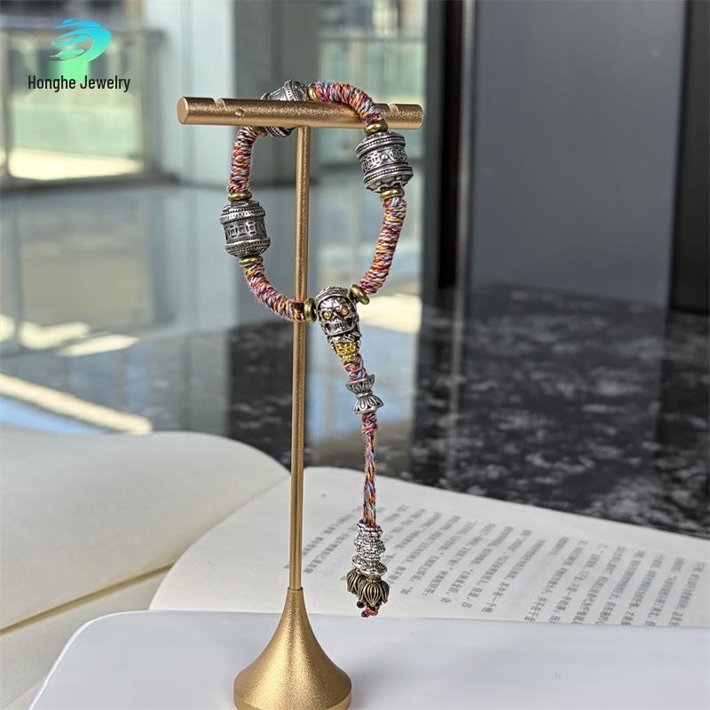 

Sanqi Silver Buddha Beads with Three-Pass Connectors for DIY Woven Bracelet/Necklace Crafting.